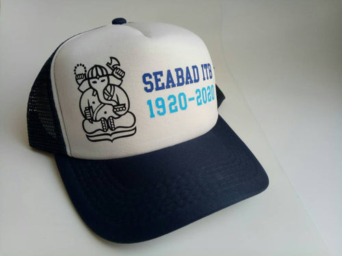 Topi Ganesha Seabad ITB Hitam Banner biru