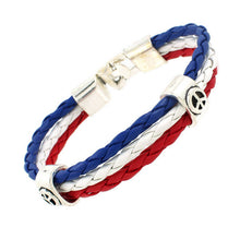 2016 World Cup National Flags Sports 3 Strands Rope Braided Surfer Leather Bracelets Fashion Men/Women Jewelry Bracelets