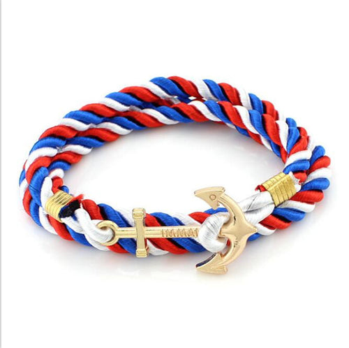 DIY Rope Anchor Bracelet Fashion Women Men Hooks Bracelet Wholesale Bangle Charm Bracelets Jewelry