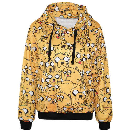 High Quality Adventure Time Jake Dog 3D Printed Women Hoodies With Pocket Casual Long Sleeve Blouse Tops Fashion Women Tracksuit